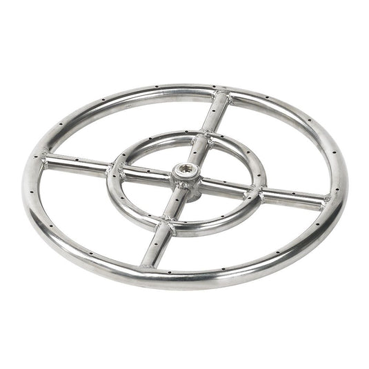 12" Double-Ring Stainless Steel Burner with a 1/2" Inlet