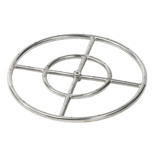 18" Double-Ring Stainless Steel Burner with a 1/2" Inlet