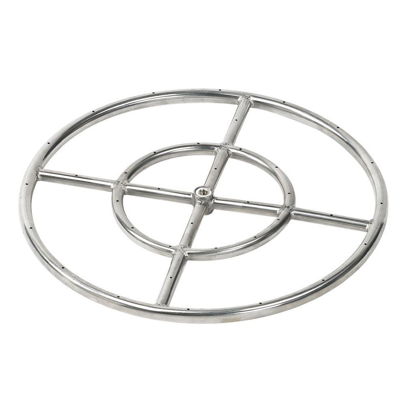 Load image into Gallery viewer, 18&quot; Double-Ring Stainless Steel Burner with a 1/2&quot; Inlet
