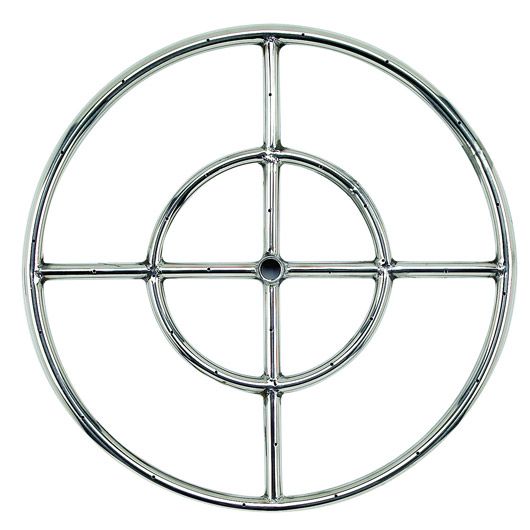 Load image into Gallery viewer, 18&quot; Double-Ring Stainless Steel Burner with a 1/2&quot; Inlet
