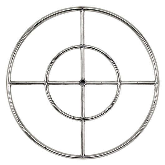 24" Double-Ring Stainless Steel Burner with a 1/2" Inlet