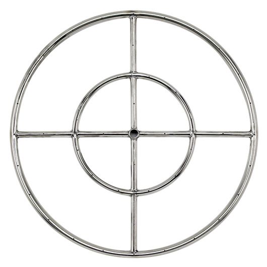 Load image into Gallery viewer, 24&quot; Double-Ring Stainless Steel Burner with a 1/2&quot; Inlet
