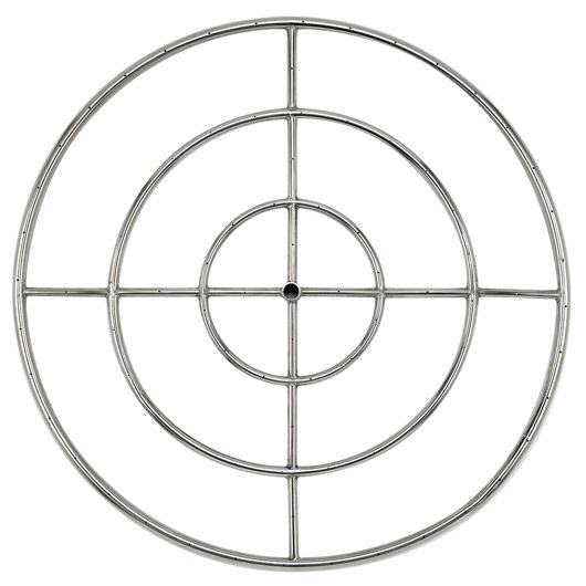 36" Triple-Ring Stainless Steel Burner with a 3/4" Inlet