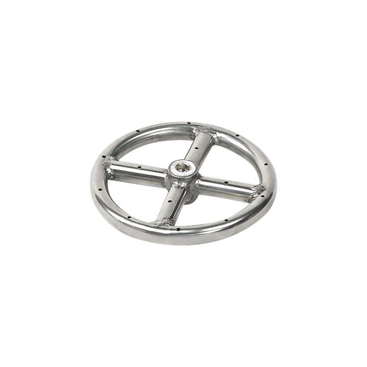 6" Single-Ring Stainless Steel Burner with a 1/2" Inlet