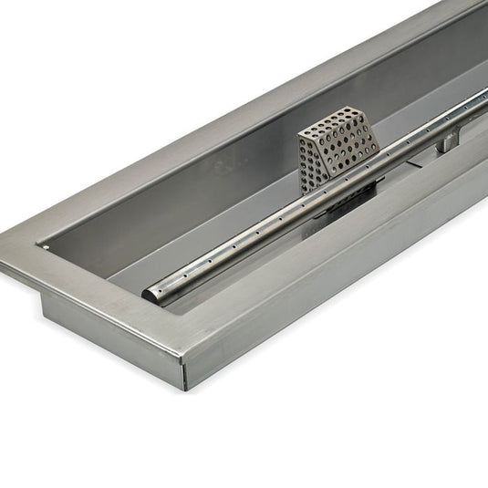 30" x 6" Stainless Steel Linear Drop-in Fire Pit Pan With Electric Ignition System kit, CSA Certified