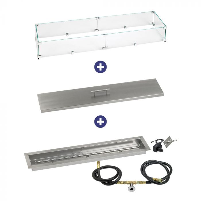 Load image into Gallery viewer, 36&quot; x 6&quot; Linear Channel Drop-In Pan with Spark Ignition Kit - Natural Gas Bundle
