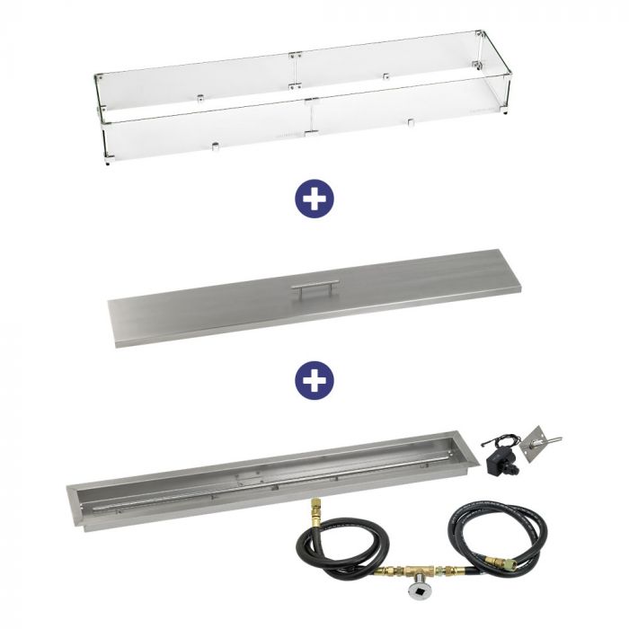 Load image into Gallery viewer, 48&quot; x 6&quot; Linear Channel Drop-In Pan with Spark Ignition Kit - Natural Gas Bundle
