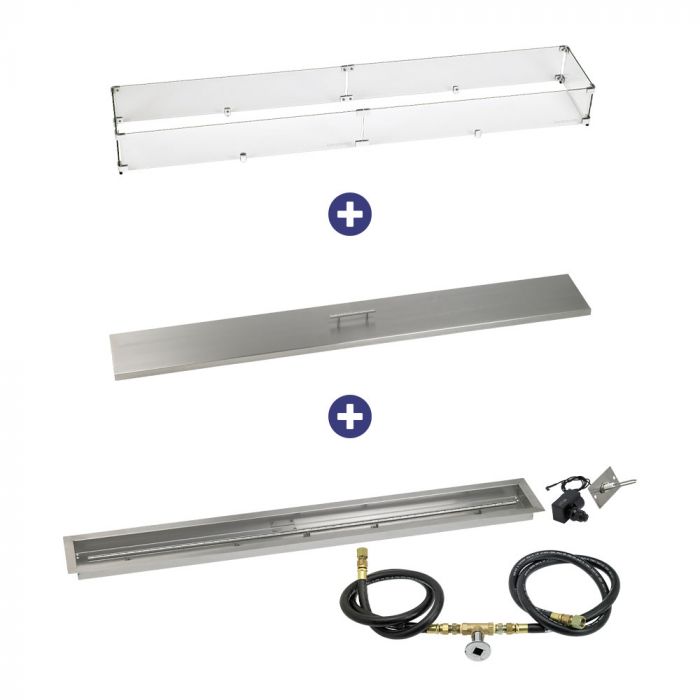 Load image into Gallery viewer, 60&quot; x 6&quot; Linear Channel Drop-In Pan with Spark Ignition Kit - Natural Gas Bundle
