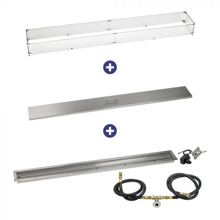 Load image into Gallery viewer, 72&quot; x 6&quot; Linear Channel Drop-In Pan with Spark Ignition Kit - Natural Gas Bundle
