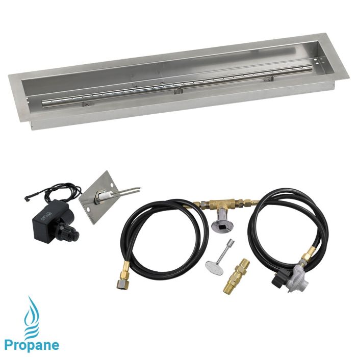 Load image into Gallery viewer, 30&quot;x 6&quot; Linear Channel Drop-In Pan with Spark Ignition Kit - Propane
