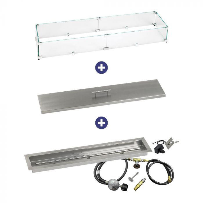 Load image into Gallery viewer, 36&quot; x 6&quot; Linear Channel Drop-In Pan with Spark Ignition Kit - Propane Bundle
