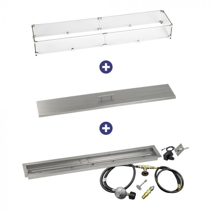 Load image into Gallery viewer, 48&quot; x 6&quot; Linear Channel Drop-In Pan with Spark Ignition Kit - Propane Bundle
