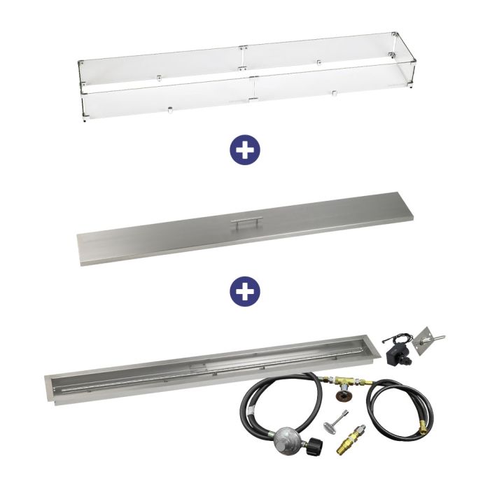 Load image into Gallery viewer, 60&quot; x 6&quot; Linear Channel Drop-In Pan with Spark Ignition Kit - Propane Bundle
