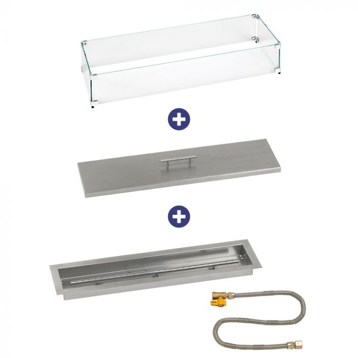 Load image into Gallery viewer, 30&quot; x 6&quot; Linear Drop-In Pan with Match Light Kit - Natural Gas Bundle
