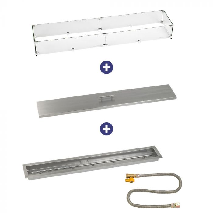 Load image into Gallery viewer, 48&quot; x 6&quot; Linear Drop-In Pan with Match Light Kit - Natural Gas Bundle
