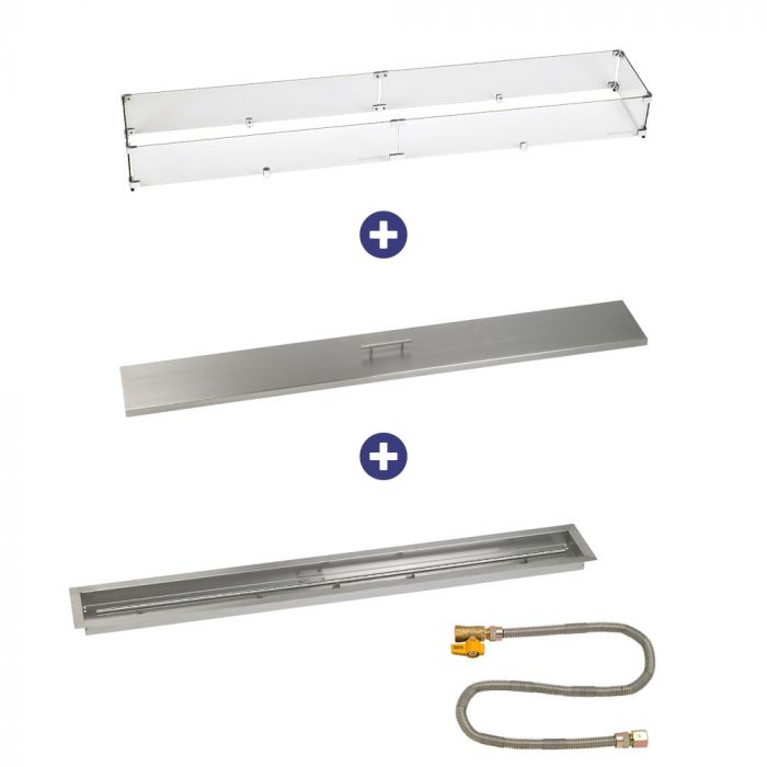 Load image into Gallery viewer, 60&quot; x 6&quot; Linear Drop-In Pan with Match Light Kit - Natural Gas Bundle
