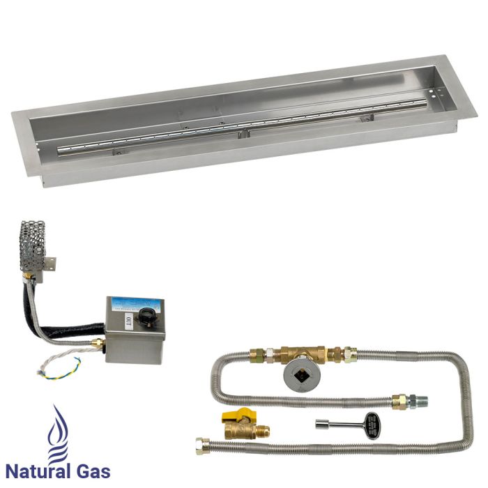 Load image into Gallery viewer, 30&quot; x 6&quot; Stainless Steel Linear Channel Drop-In Pan with S.I.T. System - Natural Gas
