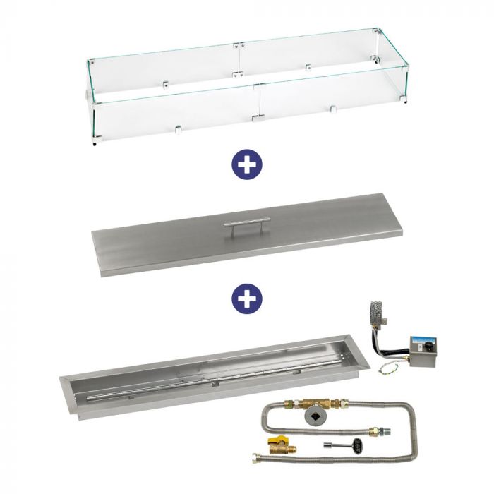 Load image into Gallery viewer, 36&quot; x 6&quot; Stainless Steel Linear Channel Drop-In Pan with S.I.T. System - Natural Gas Bundle
