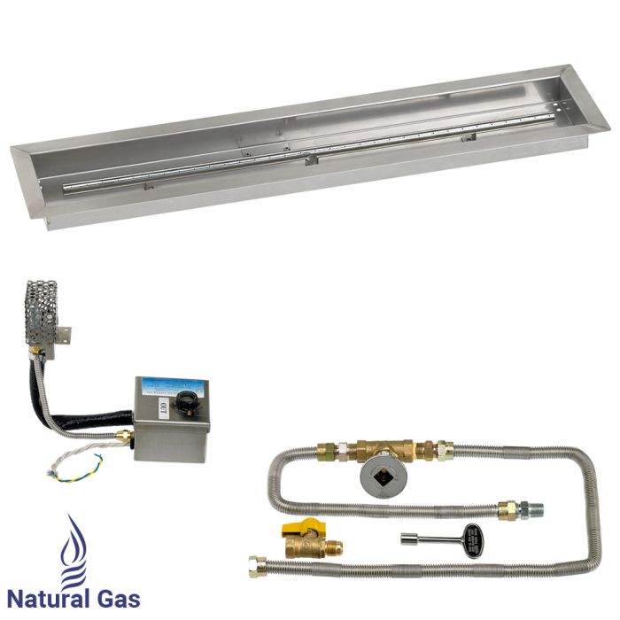 Load image into Gallery viewer, 36&quot; x 6&quot; Stainless Steel Linear Channel Drop-In Pan with S.I.T. System - Natural Gas
