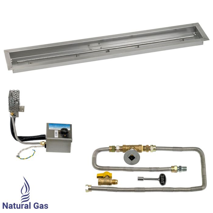 Load image into Gallery viewer, 48&quot; x 6&quot; Stainless Steel Linear Channel Drop-In Pan with S.I.T. System - Natural Gas
