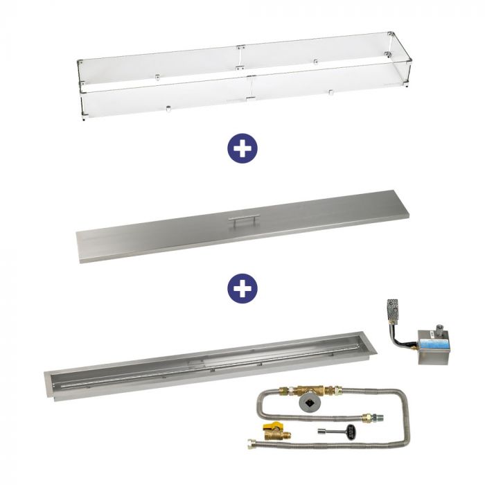 Load image into Gallery viewer, 60&quot; x 6&quot; Stainless Steel Linear Channel Drop-In Pan with S.I.T. System - Natural Gas Bundle
