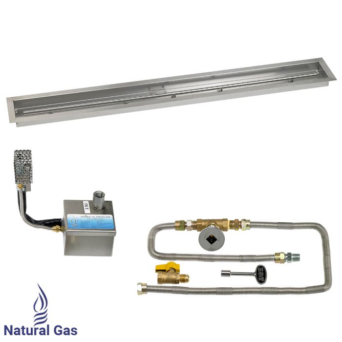 Load image into Gallery viewer, 60&quot; x 6&quot; Stainless Steel Linear Channel Drop-In Pan with S.I.T. System - Natural Gas
