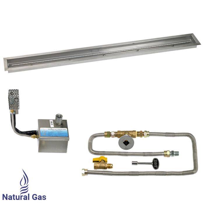 Load image into Gallery viewer, 72&quot; x 6&quot; Stainless Steel Linear Channel Drop-In Pan with S.I.T. System - Natural Gas
