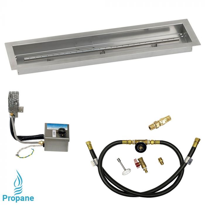 Load image into Gallery viewer, 30&quot; x 6&quot; Stainless Steel Linear Channel Drop-In Pan with S.I.T. System - Whole House Propane
