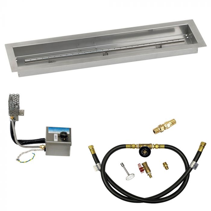 Load image into Gallery viewer, 30&quot; x 6&quot; Stainless Steel Linear Channel Drop-In Pan with S.I.T. System - Whole House Propane
