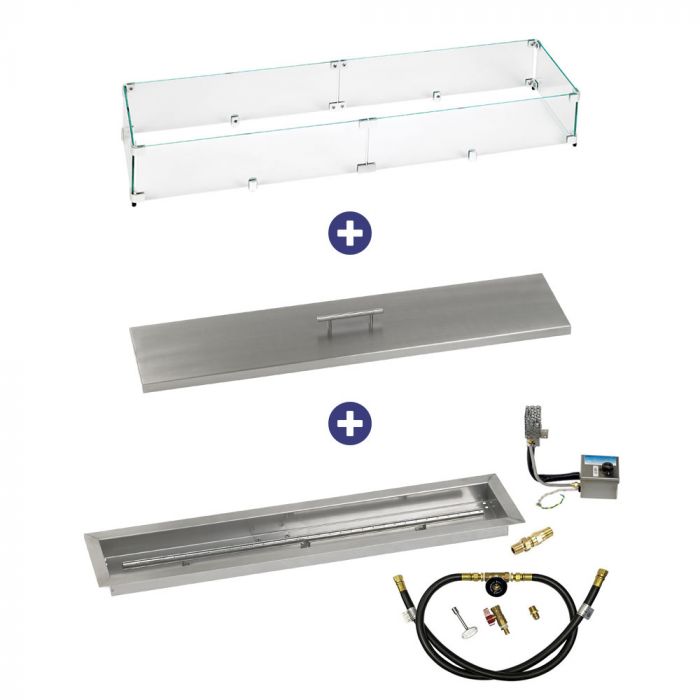 Load image into Gallery viewer, 36&quot; x 6&quot; Stainless Steel Linear Channel Drop-In Pan with S.I.T. System - Whole House Propane Bundle
