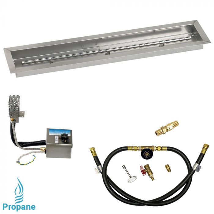 Load image into Gallery viewer, 36&quot; x 6&quot; Stainless Steel Linear Channel Drop-In Pan with S.I.T. System - Whole House Propane
