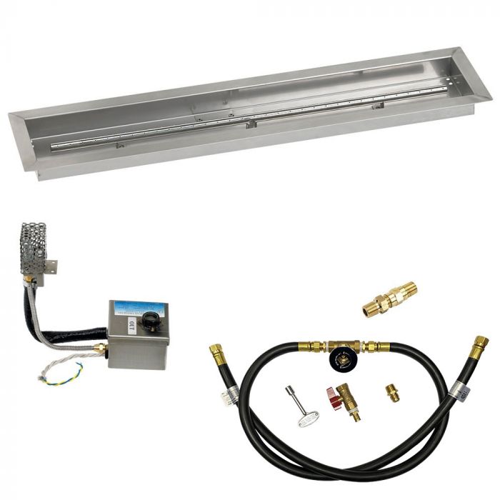 Load image into Gallery viewer, 36&quot; x 6&quot; Stainless Steel Linear Channel Drop-In Pan with S.I.T. System - Whole House Propane
