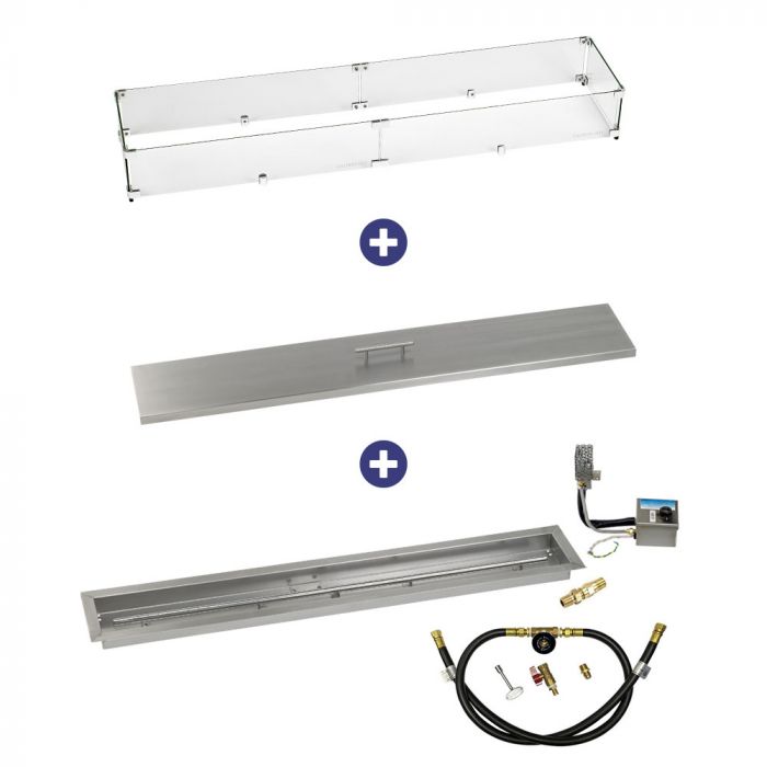 Load image into Gallery viewer, 48&quot; x 6&quot; Stainless Steel Linear Channel Drop-In Pan with S.I.T. System - Whole House Propane Bundle
