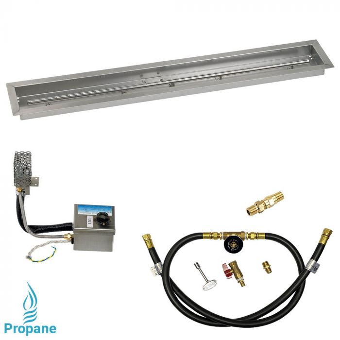 Load image into Gallery viewer, 48&quot; x 6&quot; Stainless Steel Linear Channel Drop-In Pan with S.I.T. System - Whole House Propane
