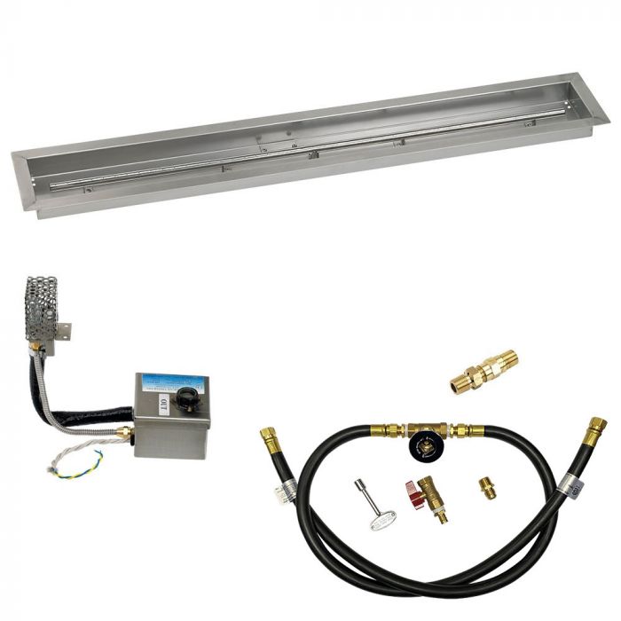 Load image into Gallery viewer, 48&quot; x 6&quot; Stainless Steel Linear Channel Drop-In Pan with S.I.T. System - Whole House Propane
