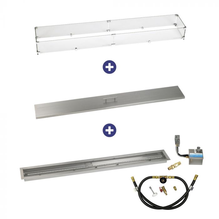 Load image into Gallery viewer, 60&quot; x 6&quot; Stainless Steel Linear Channel Drop-In Pan with S.I.T. System - Whole House Propane Bundle
