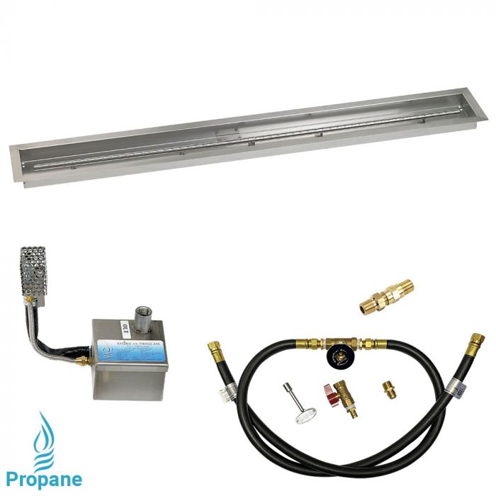 Load image into Gallery viewer, 60&quot; x 6&quot; Stainless Steel Linear Channel Drop-In Pan with S.I.T. System - Whole House Propane
