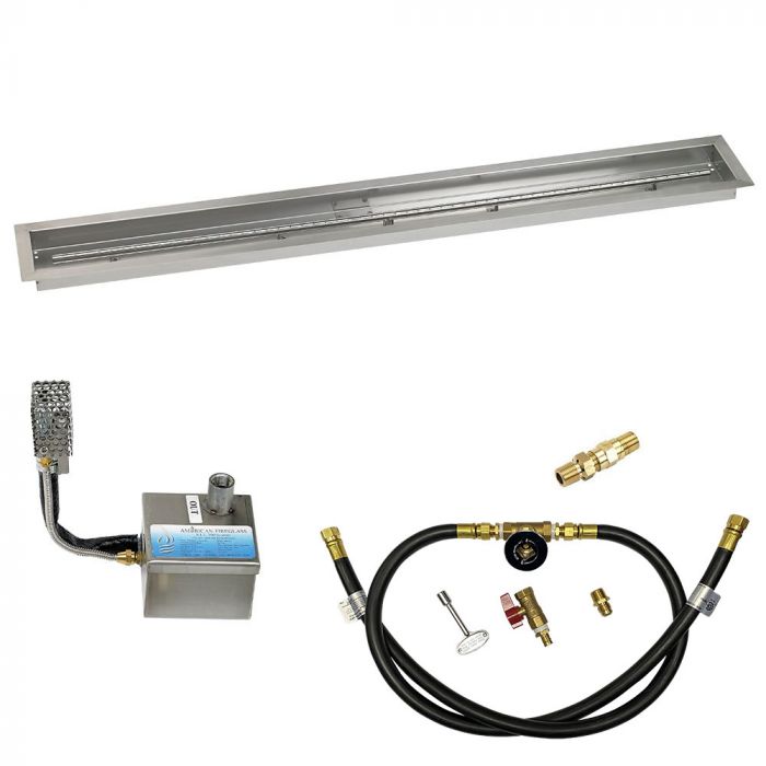 Load image into Gallery viewer, 60&quot; x 6&quot; Stainless Steel Linear Channel Drop-In Pan with S.I.T. System - Whole House Propane
