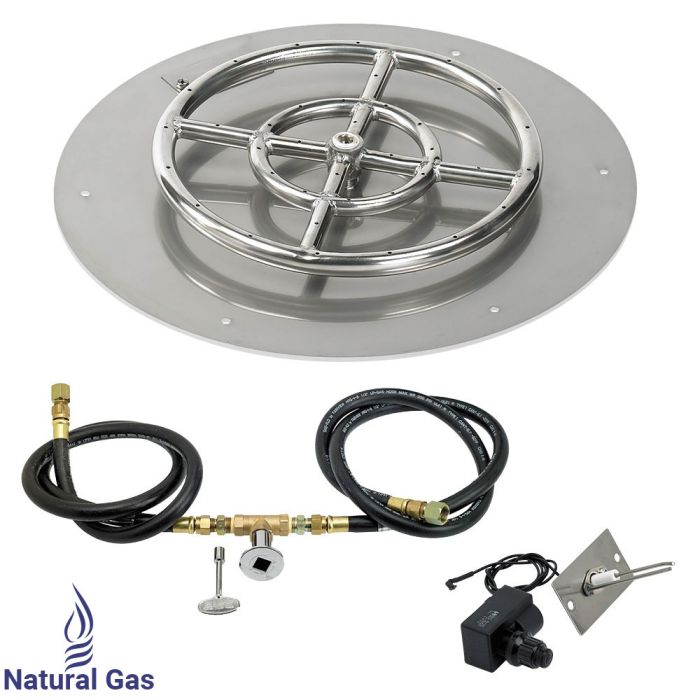 Load image into Gallery viewer, 18&quot; Round Flat Pan with Spark Ignition Kit (12&quot; Ring) - Natural Gas
