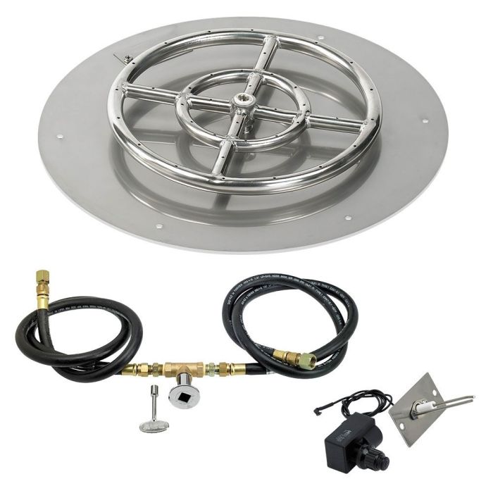 Load image into Gallery viewer, 18&quot; Round Flat Pan with Spark Ignition Kit (12&quot; Ring) - Natural Gas
