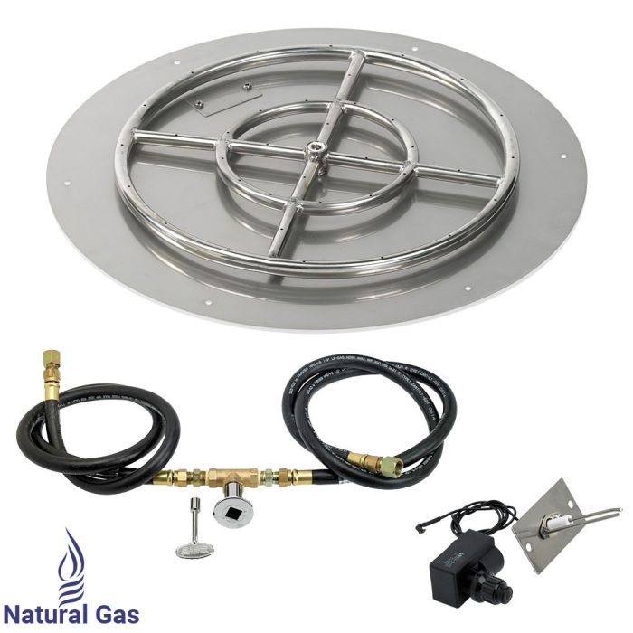 Load image into Gallery viewer, 24&quot; Round Flat Pan with Spark Ignition Kit (18&quot; Ring) - Natural Gas
