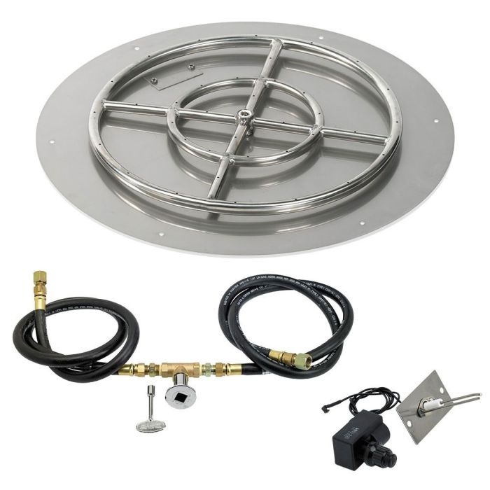 Load image into Gallery viewer, 24&quot; Round Flat Pan with Spark Ignition Kit (18&quot; Ring) - Natural Gas
