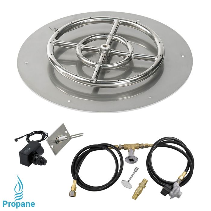 Load image into Gallery viewer, 18&quot; Round Flat Pan with Spark Ignition Kit (12&quot; Ring) - Propane
