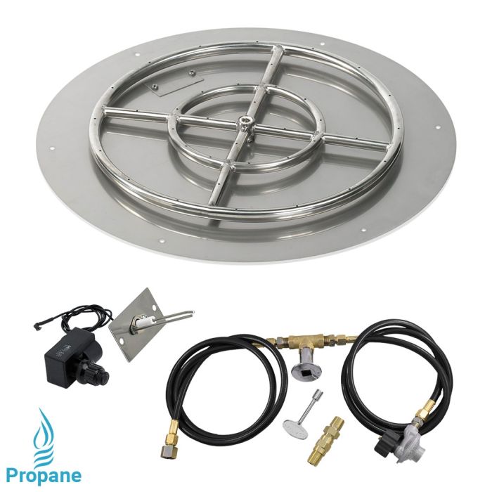 Load image into Gallery viewer, 24&quot; Round Flat Pan with Spark Ignition Kit (18&quot; Ring) - Propane
