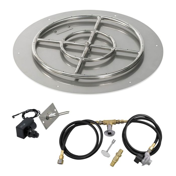 Load image into Gallery viewer, 24&quot; Round Flat Pan with Spark Ignition Kit (18&quot; Ring) - Propane
