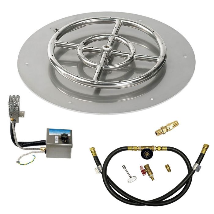 Load image into Gallery viewer, 18&quot; Round Stainless Steel Flat Pan with S.I.T. System (12&quot; Ring) - Whole House Propane
