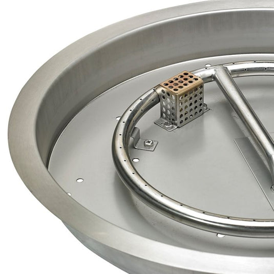 19" Round Stainless Steel Drop-in Fire Pit Pan With Electric Ignition System kit, CSA Certified