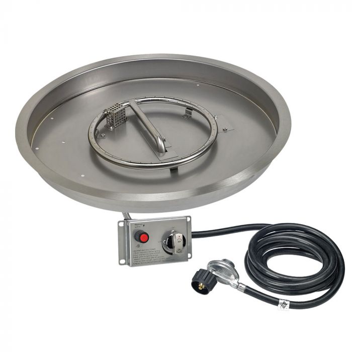 Load image into Gallery viewer, 25&quot; Round Stainless Steel Drop-in Fire Pit Pan With Electric Ignition System kit, CSA Certified
