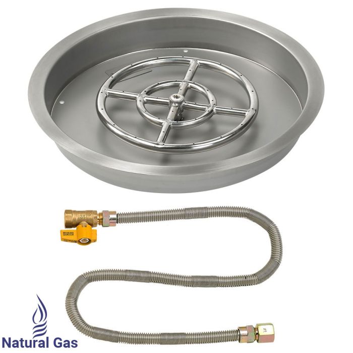 Load image into Gallery viewer, 19&quot; Round Drop-In Pan with Match Light Kit (12&quot; Fire Pit Ring) - Natural Gas
