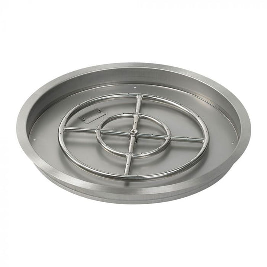 25" Round Drop-In Pan with Match Light Kit (18" Fire Pit Ring) - Natural Gas Bundle
